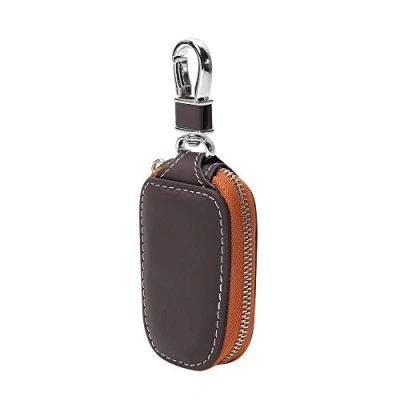 Afbeelding van HAODIUSB88 Autosleutelhoes, autosleutelhanger, tas bescherming, PU leer, met ritssluiting