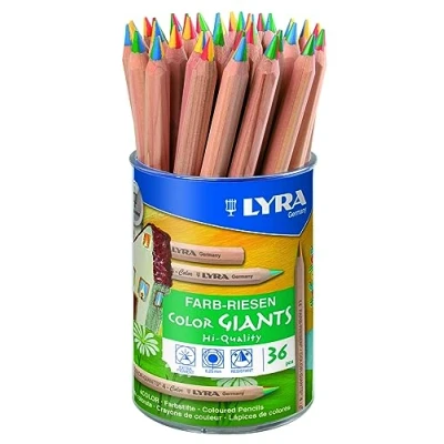 Afbeelding van LYRA Kleurenreus 4 kleurige ronde doos met 36 kleurpotloden, gesorteerd, 3933365, kleurpotloden