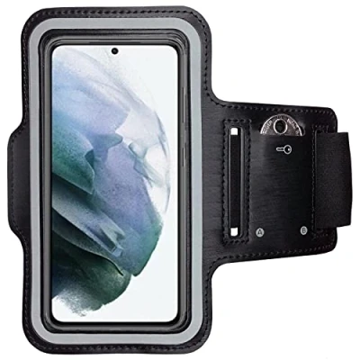 Afbeelding van CoverKingz sportarmband voor Samsung Galaxy S21 FE Hardloopband met sleutelvak Sport hardlooparmband mobiele telefoon Zwarte armband