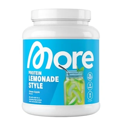 Afbeelding van MORE Clear Protein Wei Isolaat Poeder, Green Apple, 600 g, 20 porties Lactosevrij Poeder voor Spieropbouw en Herstel, Gemaakt in Duitsland