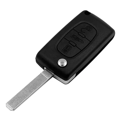 Afbeelding van OcioDual CE0523 Kofferbak met 3 knoppen, VA2 sleutel, behuizing van de afstandsbediening, autosleutel, compatibel Peugeot 206 207 306 307 308 407 607 806, Citroen C2 C3 C4 C5 C6, Auto Key Case