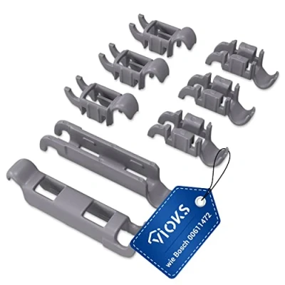 Afbeelding van VIOKS Set nietjes voor onderkorf, vaatwasser, vervanging Bosch 00611472 8x klem klapstekelrij, vaatwasser Siemens Neff