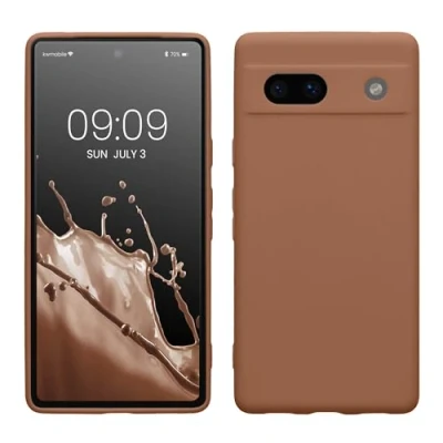 Afbeelding van kwmobile telefoonhoesje geschikt voor Google Pixel 7a Hoesje smartphone Precisie camera uitsnede In Mokka