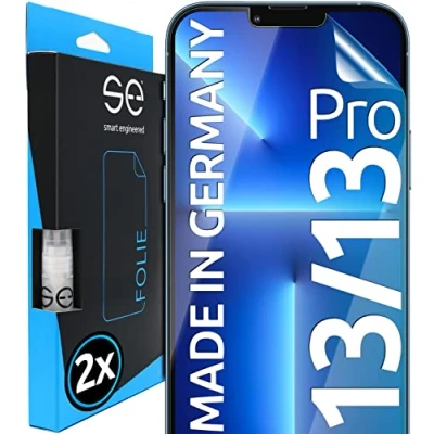Afbeelding van s.e 2x iPhone 13 Pro Max pantserglas, met frame, installatiehulp, compatibel beschermfolie, anti krassen, bubbelvrij, 9H hardheid, HD helder