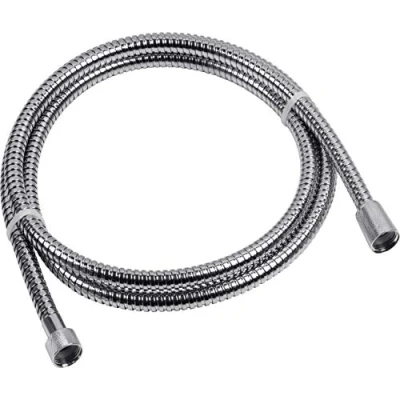 Afbeelding van Cornat Doucheslang 200 cm lengte verchroomd metaal Extreem belastbaar 1/2 inch aansluiting geschikt voor armaturen en doucheslang/reserveslang douche bad / TECB3361