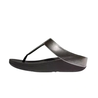 Afbeelding van Fitflop Fino Glitterdust Metallic Teenslippers voor dames, Grijs, 40 EU