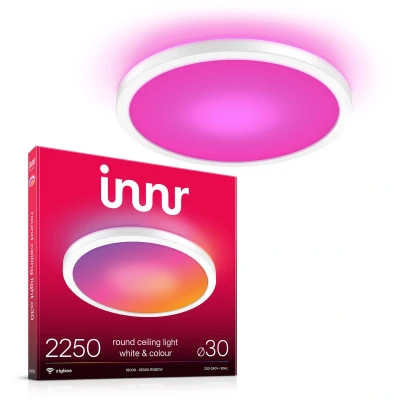 Afbeelding van Innr smart plafondlamp, Zigbee, werkt met Hue*, Alexa, Homey en Home Assistant, LED plafonniere wit gekleurd licht, Slimme Lamp, dimbaar, 30cm, 2250 lumen