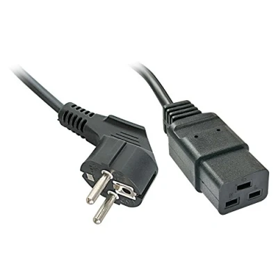 Afbeelding van Lindy Stromversorgung 2m CEE7/4 Schuko IEC C19 Zwart