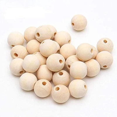 Afbeelding van DAHI houten kralen, 200 stuks, om te rijgen, 14 mm, kralen met gat, knutselkralen voor doe het zelf sieraden accessoires (houten mm)