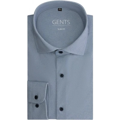 Afbeelding van Gents Twill grijsblauw 4 way stretch Maat L