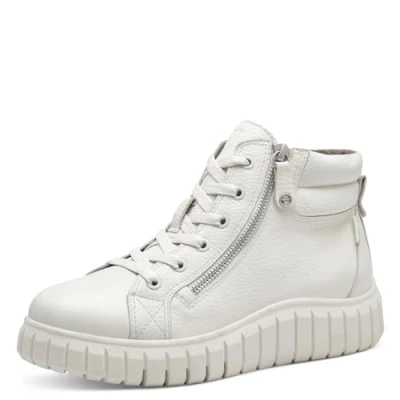 Afbeelding van Tamaris Comfort Enkellaarsjes met plateauzool, Dames, Maat: 39, Offwhite Leer