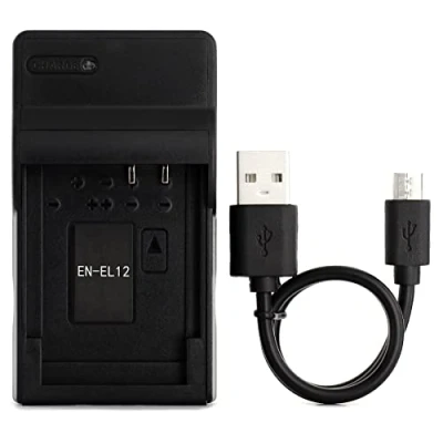 Afbeelding van en EL12 USB Oplader voor Nikon Coolpix AW130, AW100, AW120, AW110, S6200, S6300, S8100, S8200, S9100, S9300, S9500, S9900 Camera Meer