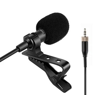 Afbeelding van Sujeetec Lavalier Lapel Microfoon 3,5 mm Stereo Schroef Lock Connector Cardioïde Clip on Condenser Mic voor Sennheiser Draadloze zender Body Pack (3,5 Locking Plug)