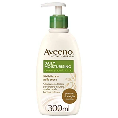 Afbeelding van Aveeno Feuchtigkeitsspendende Joghurt Körpercreme, Daily Moisturising, Vanille und Haferduft, normale Haut, 300 ml