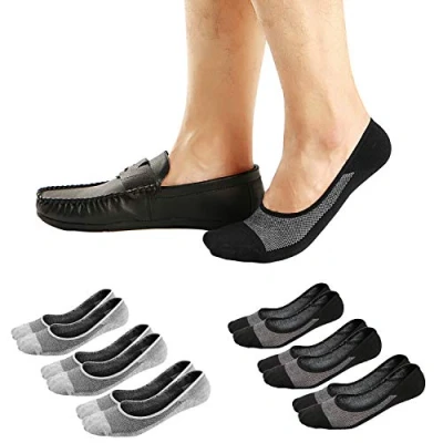 Afbeelding van Ofwel No show herensokken, onzichtbare voering voor loafers, sneakers, antislipsokken, 43.5 47.5 EU