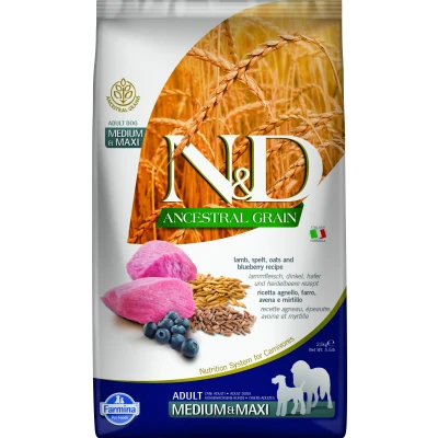 Afbeelding van N&amp;D Ancestral Grain hondenvoeding Lam medium/maxi 2.5 kg.