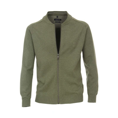 Afbeelding van Casa Moda Vest Zip Groen maat 5XL Heren met Regular fit Pasvorm Katoen Suitable Herenkleding