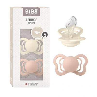 Afbeelding van BIBS Fopspeen Couture Ivoor / Blush Siliconen 6 36 maanden, 2 stuks.