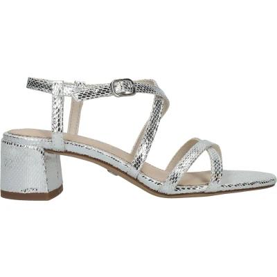 Afbeelding van Tamaris Sandalen, Dames, Maat: 37, Silver struct. Textiel