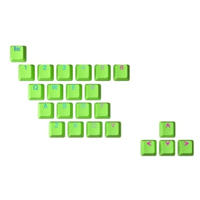Afbeelding van Ranked Rubberen Toetsenset Dubbel Schot Doorschijnend OEM Profiel voor Mechanisch Gaming Toetsenbord(Neon Green, 23 Toetsen)