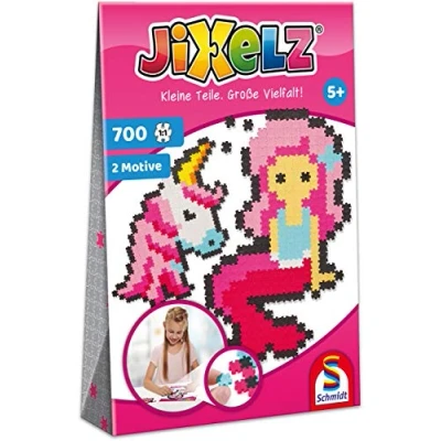 Afbeelding van Schmidt games JPixelz, 700 delen, 2 motieven, knutselsets, kinderpuzzel Eenhoorn en zeemeermin.