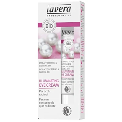 Afbeelding van Lavera Illuminating Eye Cream Oogcrème, witmaker, parelextract en cafeïne, biologische gezichtsverzorging, 100% gecertificeerde natuurlijke cosmetica, 15 ml