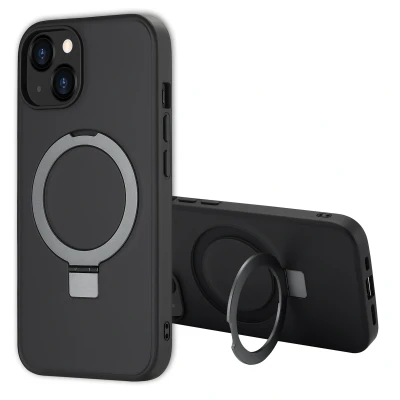Afbeelding van Apple iPhone 14 MagSafe Hoesje Kunststof Accezz Hardcase/Backcover Zwart Telefoonhoesje Shockproof/Valbescherming