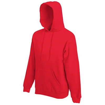 Afbeelding van Fruit of the Loom Sweatshirt met capuchon in de maten S, M, L, XL, 2XL, 3XL, 4XL, 5XL, ook diverse kleurensets, rood, L