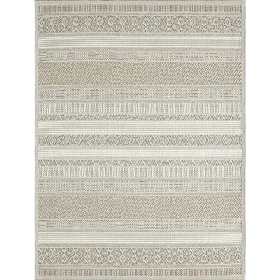 Afbeelding van Vloerkleed voor buiten of balkon en terras In beige 67 x 180 cm Tapijt geschikt Outdoor Rechthoekig Weer UV bestendig Tuintapijt Buitentapijt CALGARY kleed by The Carpet
