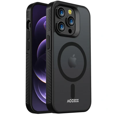 Afbeelding van Apple iPhone 14 Pro MagSafe Hoesje Kunststof Accezz Hardcase/Backcover Zwart Telefoonhoesje Shockproof/Valbescherming