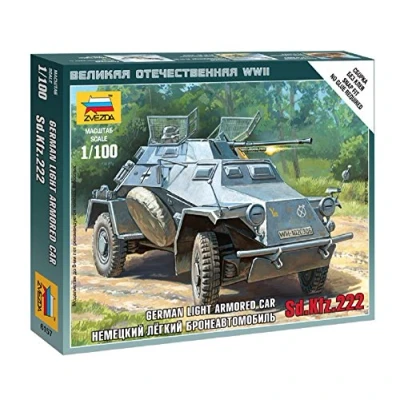 Afbeelding van Zvezda Sd.kfz.222 Armored Car (Zve6157) modelbouwsets, hobbybouwspeelgoed voor kinderen, modelverf en accessoires