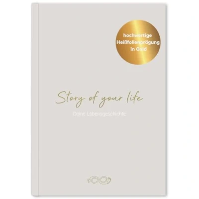 Afbeelding van LEAF &amp; GOLD® Babyboek om in te voeren, herinneringen vanaf het eerste tot 18e jaar, babydagboek voor meisjes en jongens, babycadeau geboorte, 17 x 24 cm