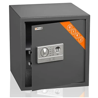 Afbeelding van Brihard Biometrische Kluis 2in1 Digitaal Toetsenbord en Vingerafdruk Grote voor Bedrijf 40x38x38cm LED, Anti Bots Slot Beveiligde