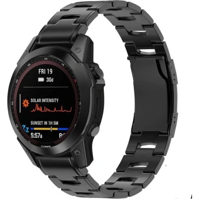Afbeelding van Titanium schakelband Zwart Garmin Approach S60 &amp; S62 / Instinct 2 (Solar)