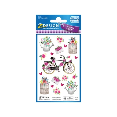 Afbeelding van Avery Papieretiket Z design Creative pakje a 2 vel bloemen