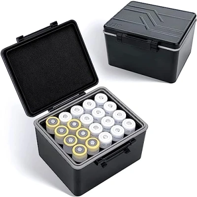 Afbeelding van JJC 18650 Opbergdoos voor batterijen, batterijkoffer 20 stuks batterijen en van vergelijkbare grootte, draagbare batterij organizer