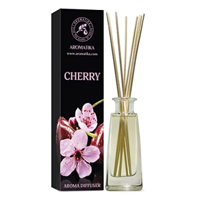 Afbeelding van Aroma Diffuser Zwarte Kers 100ml met 8 Rotanstokjes Zonder Alcohol Beste Luchtverfrisser voor Thuis Kantoor Spa Aromatherapie