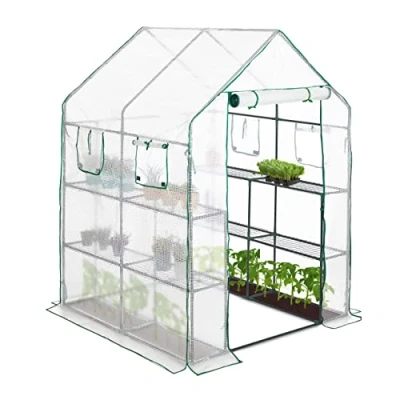 Afbeelding van Relaxdays tuinkas 2 m² kweekkas tuin grote foliekas 4 ramen plantenkas tomaten