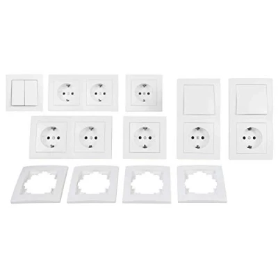 Afbeelding van MC Power Flair Wandstekkerdoos en schakelaarset, Standard plus, 21 delig, wit, mat