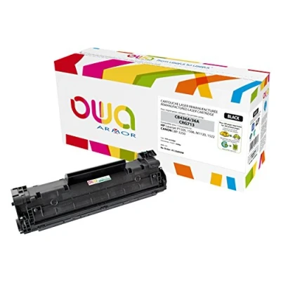 Afbeelding van Armor CB436A/CRG713 Lasertoner, nagevuld, compatibel met HP LaserJet printer, zwart