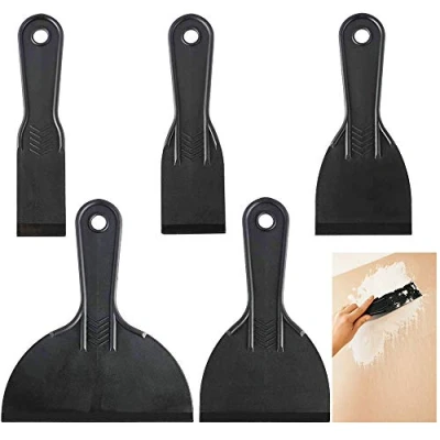 Afbeelding van LYTIVAGEN 5 stuks spatel, kunststof schilderspatel, spatelmes, flexibele spatelset, 1,5/2/3/4/6 inch, schraper gereedschap voor het gladmaken van lijm, gips en andere afdichtstoffen, zwart