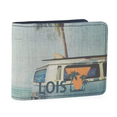 Afbeelding van Lois Portemonnee Heren van Leer Stijlvolle Wallet Men, Duurzame Leer, Veilige RFID Wallet, Blauw