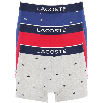 Afbeelding van Boxershort Lacoste Men Casual Navy Blauw / Gevlamd Grijs Rood (Set van 3) L