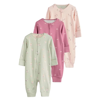 Afbeelding van Next Footless 3 PACK Kruippakje voor kinderen, Maat: 56, Pastel character