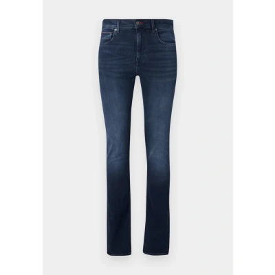 Afbeelding van Tommy Hilfiger heren Bleecker slim fit jeans met donkere wassing in de kleur Donkerblauw, maat: W28/L32