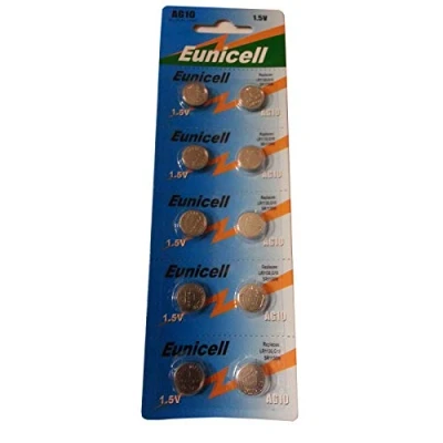 Afbeelding van Eunicell, Knoopbatterijen, hoge kwaliteit, AG10 LR54 LR1130 L1131 SR1130W 389 G10, 10 stuks