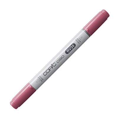 Afbeelding van COPIC Ciao Marker Type RV 34, Dark Pink, veelzijdige lay out marker, op alcoholbasis, met een medium breedte en penseelpunt.