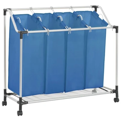 Afbeelding van Wassorteerder met 4 zakken staal blauw