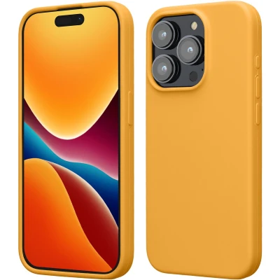 Afbeelding van kwmobile Case voor iPhone 15 Pro Slank TPU Hoesje met Zachte Afwerking In mango