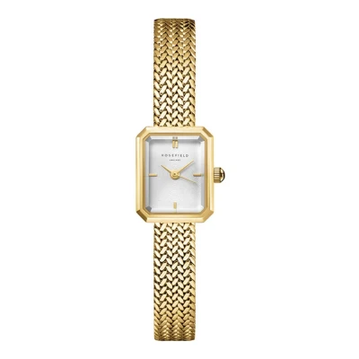 Afbeelding van Rosefield MWGMG M01 Mini Mesh White horloge inStock Goudkleur
